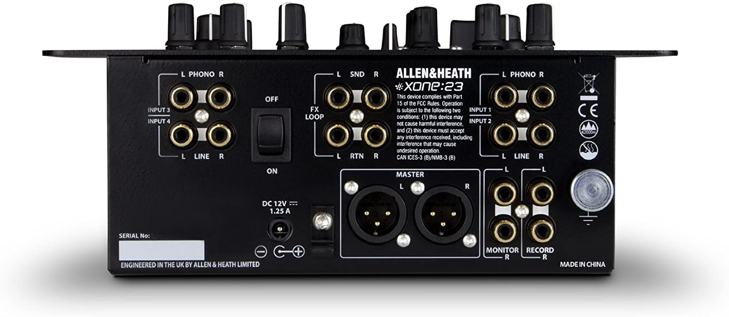 Allen & Heath XONE-23 2-Plus-2 Channel DJ Mixer backside