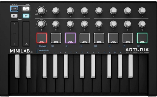 Arturia midi keyboard inverted black