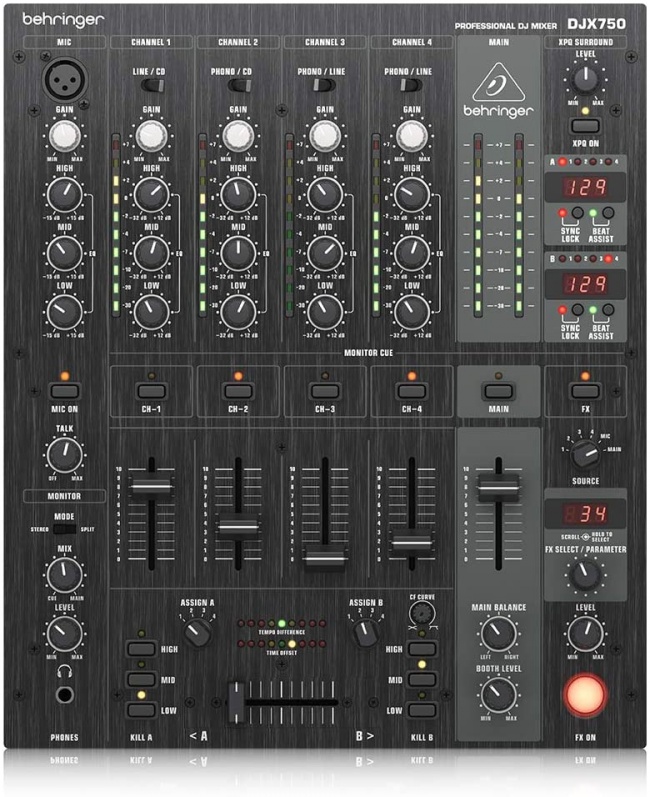 Behringer Pro Mixer DJX750 Professional 5-Channel DJ Mixer
