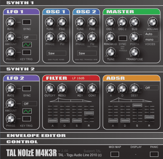 TAL-NoiseMaker vst plug-in instrument