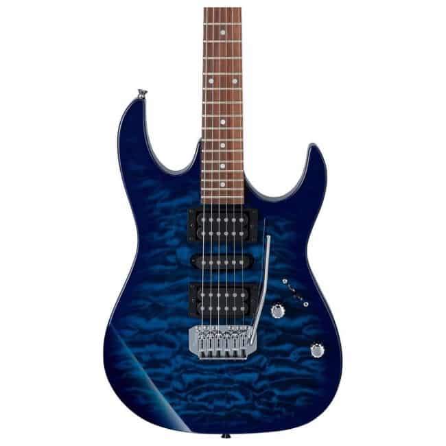 Ibanez GRX70QA TBB Trans Blue Solid Body Electric Guitar w: Gig Bag