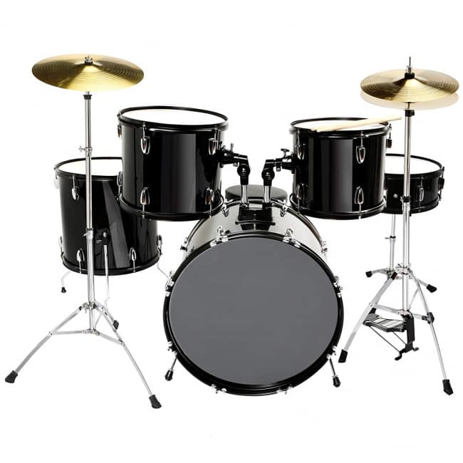 LAGRIMA 5 Piece Full Size Drum Set for Adult with Stand, Cymbals, Hi-Hat, Pedal, Adjustable Drum Stool and 2 Drum Sticks