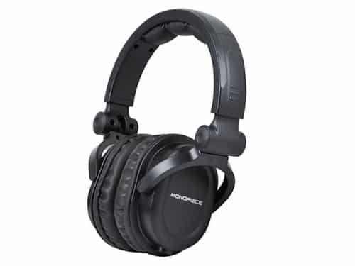 Monoprice Premium Hi-Fi DJ Style Over-The-Ear Pro Headphones with A Single-Button Inline Microphone:Controller