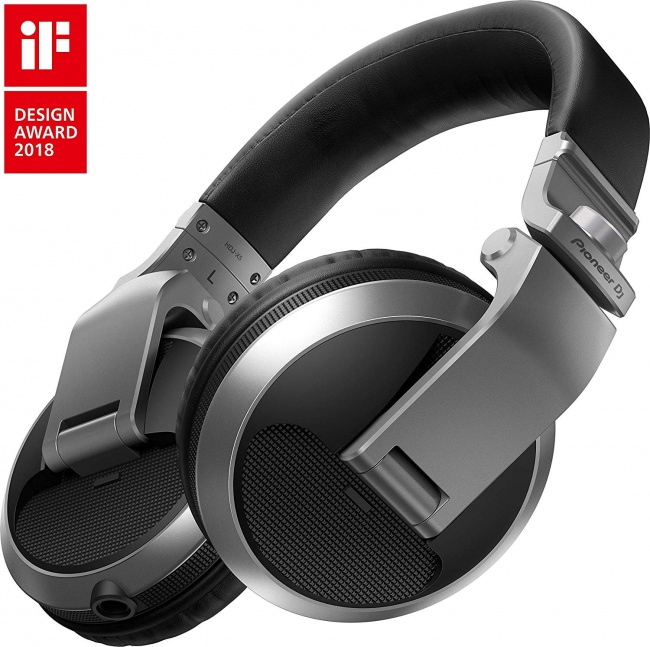 Pioneer Pro DJ DJ Headphones, SIlver (HDJ-X5-S)