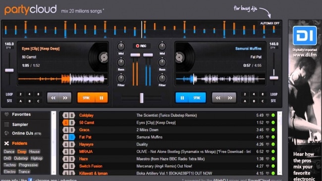 party cloud online - best free dj software