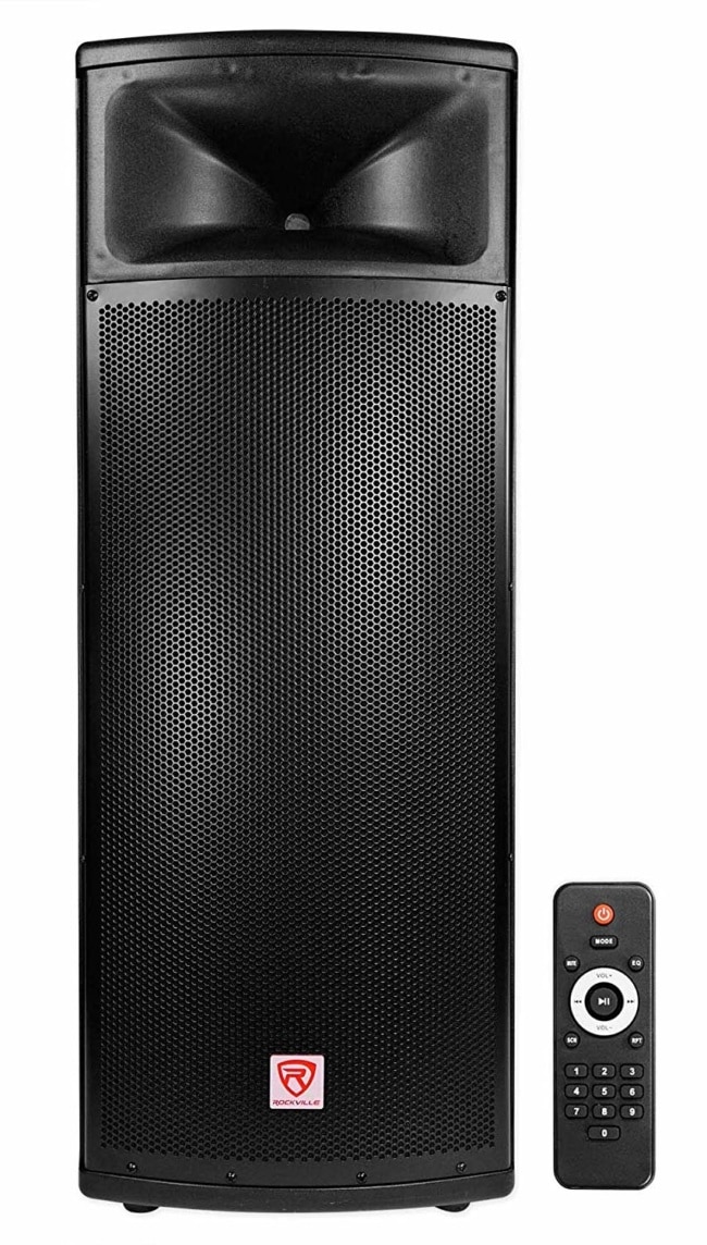 Rockville BPA225 Dual 15 Powered Active 1500w Pro DJ PA Speaker w Bluetooth+TWS