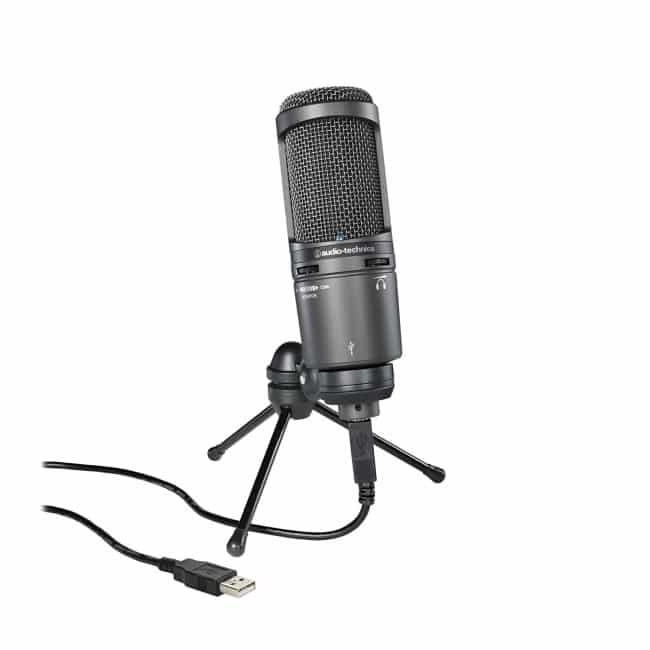 Audio-Technica AT2020USB PLUS Cardioid Condenser USB Microphone, Black