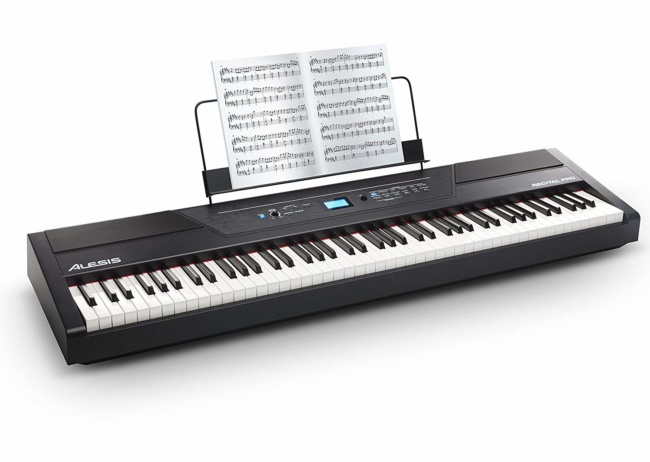 Alesis Recital Pro | Digital Piano : Keyboard with 88 Hammer Action Keys, 12 Premium Voices, 20W Built-in Speakers, Headphone Output & Powerful Educational Features
