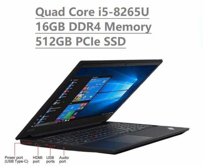 2019 Lenovo Thinkpad E590 15.6 HD Business Laptop (Intel Quad Core i5-8265U, 16GB DDR4 Memory, 512GB PCIe 3.0(x4) NVMe SSD M.2 SSD) Type-C, HDMI, Ethernet, Webcam, Windows 10