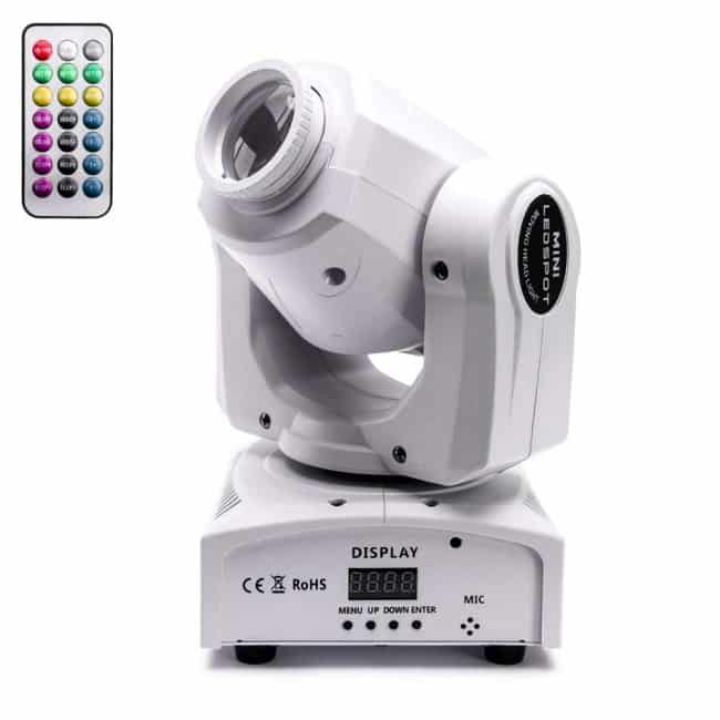 U`King Stage Lighting 50W LED Moving Head Light with Remote 8 Gobo 8 Pattern Spotlight by DMX 512 Controlled 9:11 Channel for DJ Disco Party Strobe Lights Shows