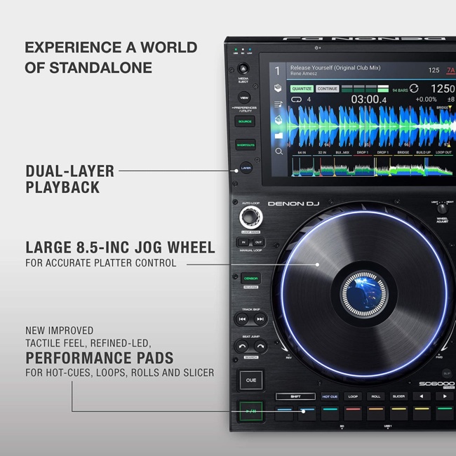 Denon DJ SC6000 PRIME – Professional Standalone DJ Media Player with WiFi Music Streaming