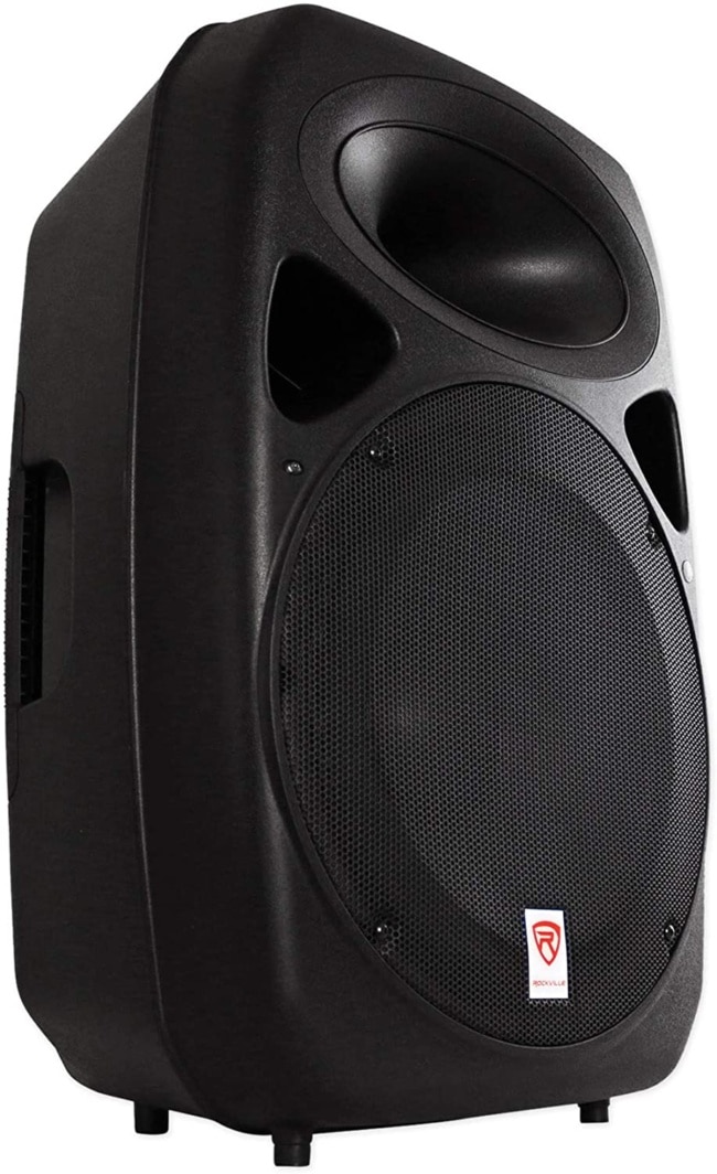 Rockville Dual 15 Powered Bluetooth +Mic+Speaker Stands+Cables, Version 2 (RPG152K V2) single