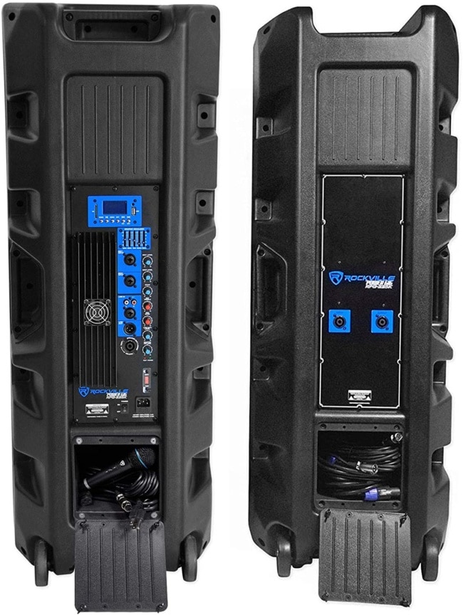 Rockville Pair Dual 15 2000w Powered DJ Speaker System w:Bluetooth+Mic, (RPG225K) backside