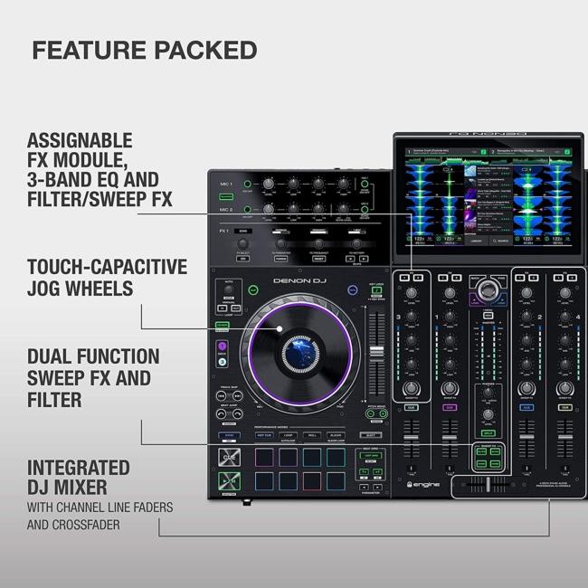 Denon DJ PRIME 4 | 4 Deck Standalone Smart DJ Console : Serato DJ Controller features