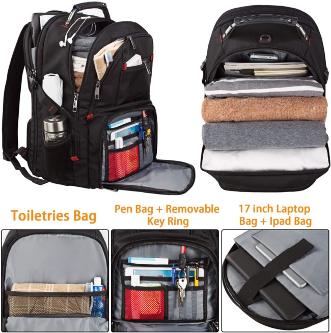 Extra Large Backpack,Travel Laptop Backpack TSA Friendly Durable Computer Backpack INSIDE