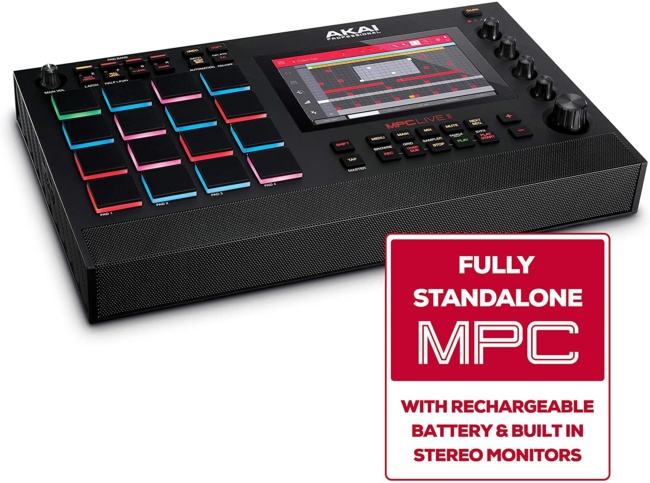 АKAI Professional MPC Live II – Battery Powered Drum Machine and Sampler With Built in Speakers, Beat Pads, Synth Engines and Touch Display