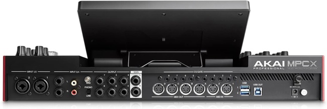 Akai Professional MPC X | Fully Standalone MPC With 10.1-Inch Multi-Touch Display, 16GB On-Board Storage, 8 Configurable CV:Gate Outputs, Full Control Arsenal and 10GB Sound Library Included backside