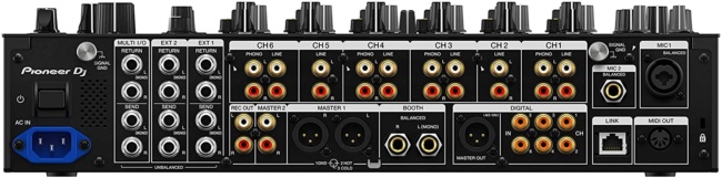 Pioneer DJ DJM-V10 6-channel DJ Mixer backside