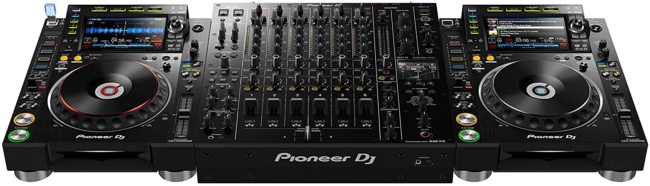 Pioneer DJ DJM-V10 6-channel DJ Mixer setup with CDJ
