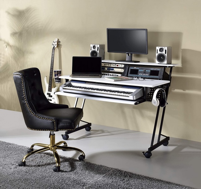Acme Furniture Suitor Music Recording Studio Desk setup