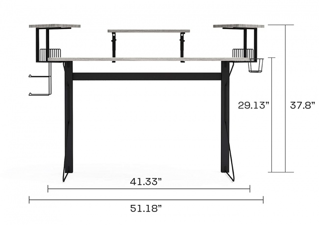DAR CORE Computer Gaming Desk dimensions