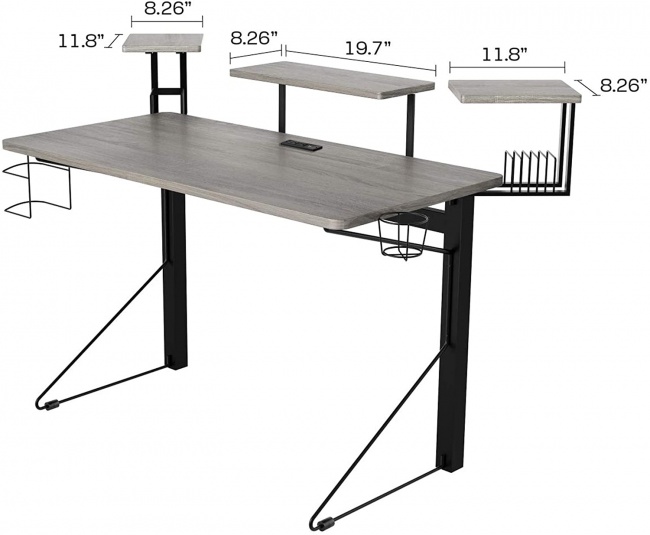 DAR CORE Computer Gaming Desk dimensions top