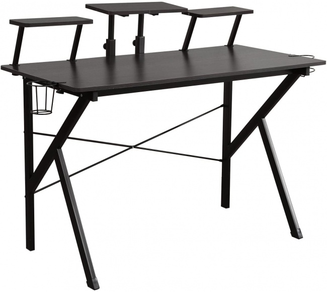 DlandHome Gaming Desk 47 inches w:Adjustable Display Speaker Stand and Headphone Gamepad Holder Multifunction Computer Desk