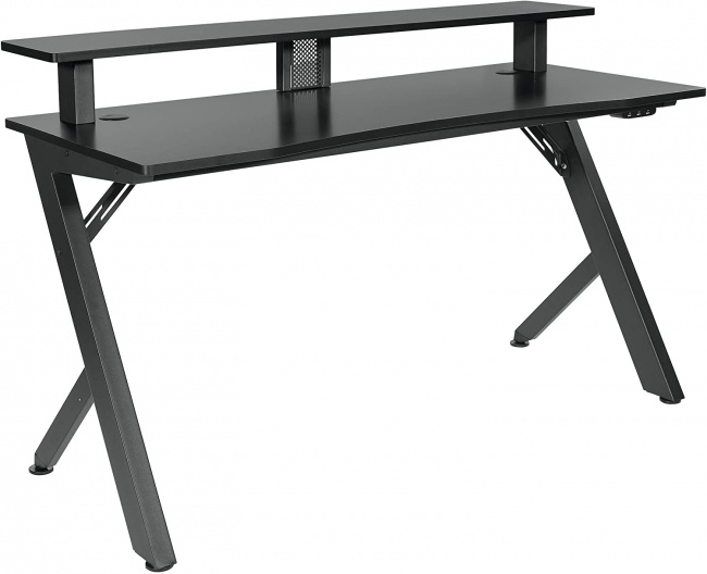 OSP Home Furnishings Area51 Battlestation LED Lit Gaming Desk