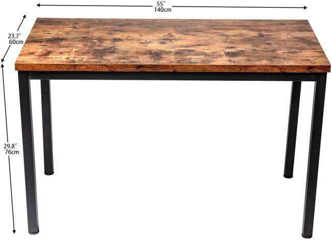VINEXT 55 Industrial Computer Desk, Writing Desk, Home Office Desk dimensions