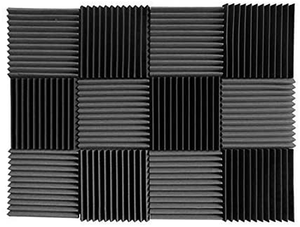 Convoluted Blue Charcoal 1 Inch x 12 W x12 L Acoustic Foam Panels Recording Studio Foam