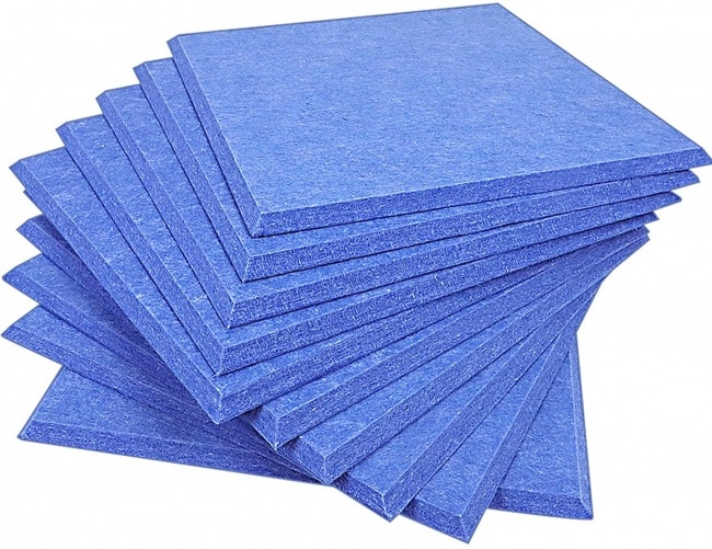 DEKIRU Upgraded 12 Pack Acoustic Panels Sound Proofing Padding Studio Foam, 12 X 12 X 0.4 Inches Bevled Edge Soundproofing Panels blue