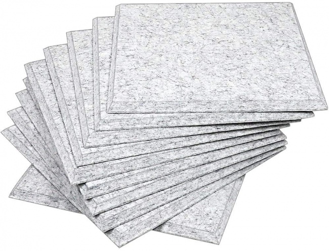 DEKIRU Upgraded 12 Pack Acoustic Panels Sound Proofing Padding Studio Foam, 12 X 12 X 0.4 Inches Bevled Edge Soundproofing Panels grey