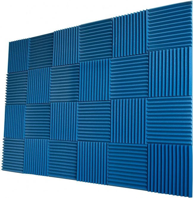 Foamily 12 Pack- All Burgundy Acoustic Panels Studio Foam Wedges 1 X 12 X 12 blue