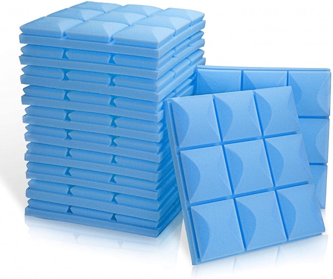 acoustic Foam Panels, 2 X 12 X 12 Mushroom Studio Wedge Tiles blue