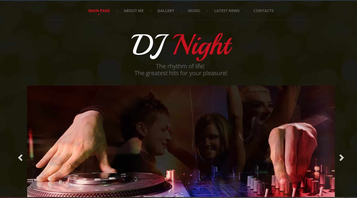 DJ Night website template