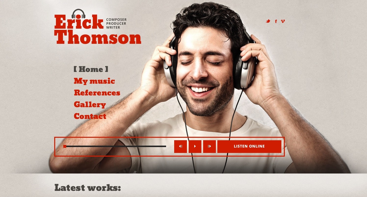 DJ STUDIO COMPOSER WEBSITE TEMPLATE