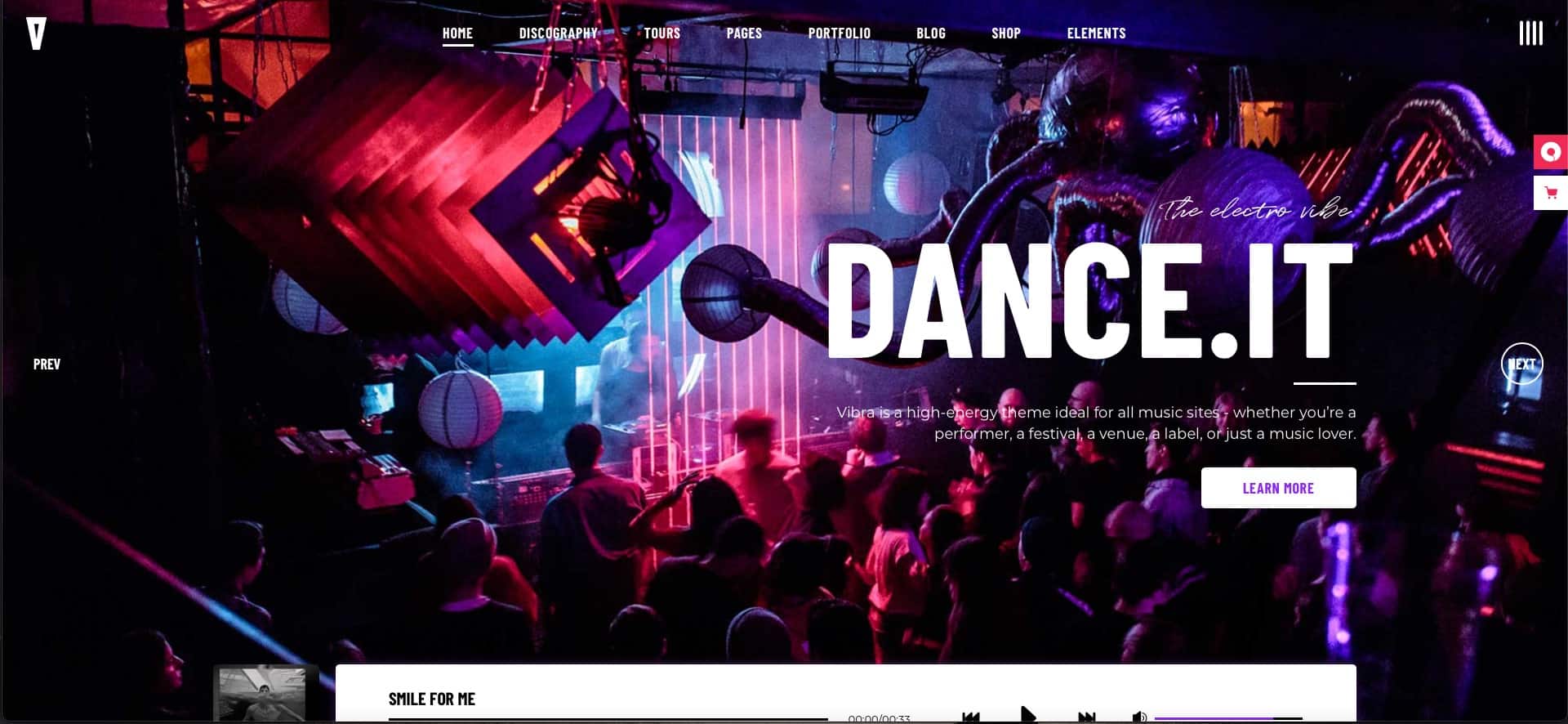 Vibra - Music Theme for DJs, Artists and Festivals